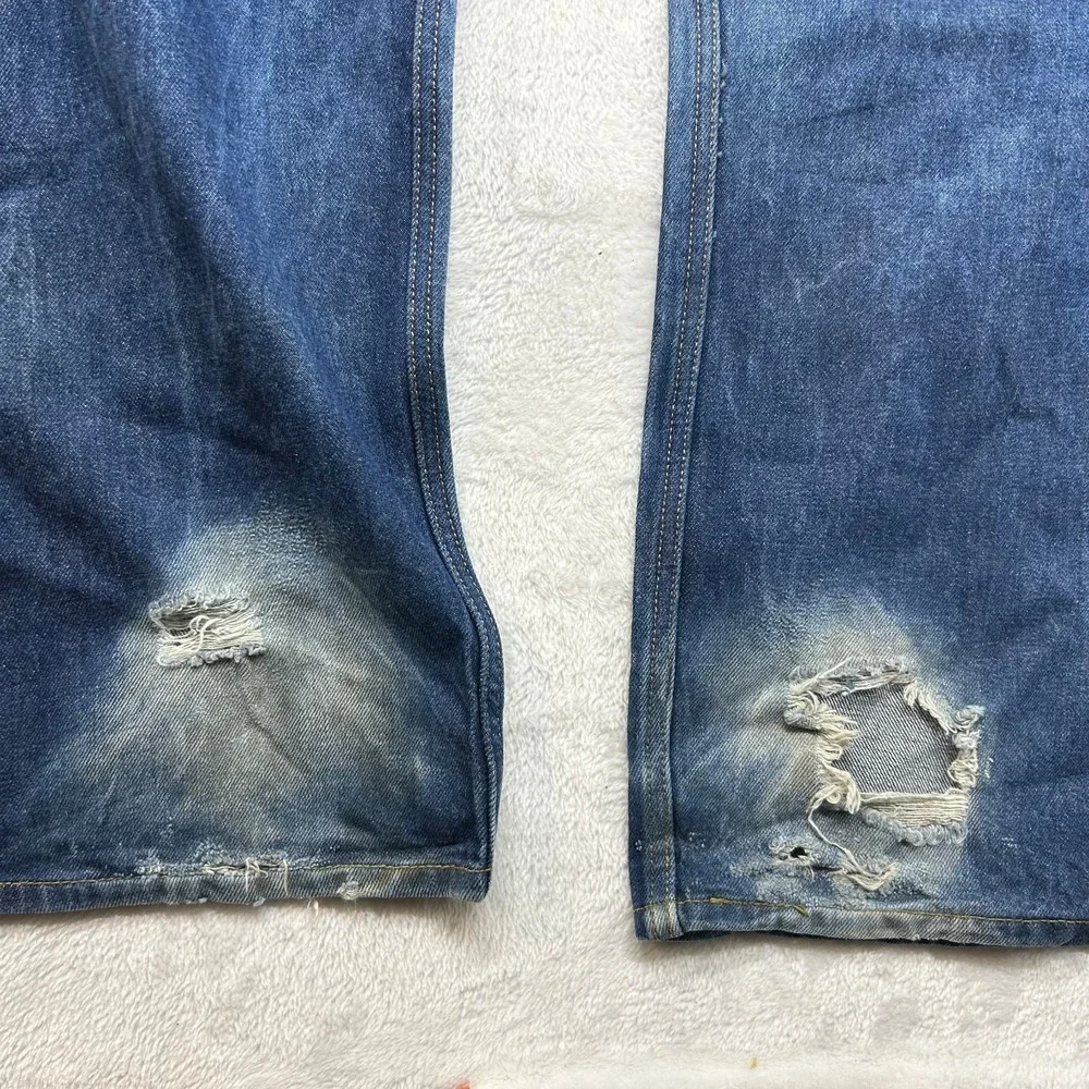 Levi's 501 Jeans Men's Blue‎ Denim Relaxed Straight Button Fly 41X31.5 - Flaws